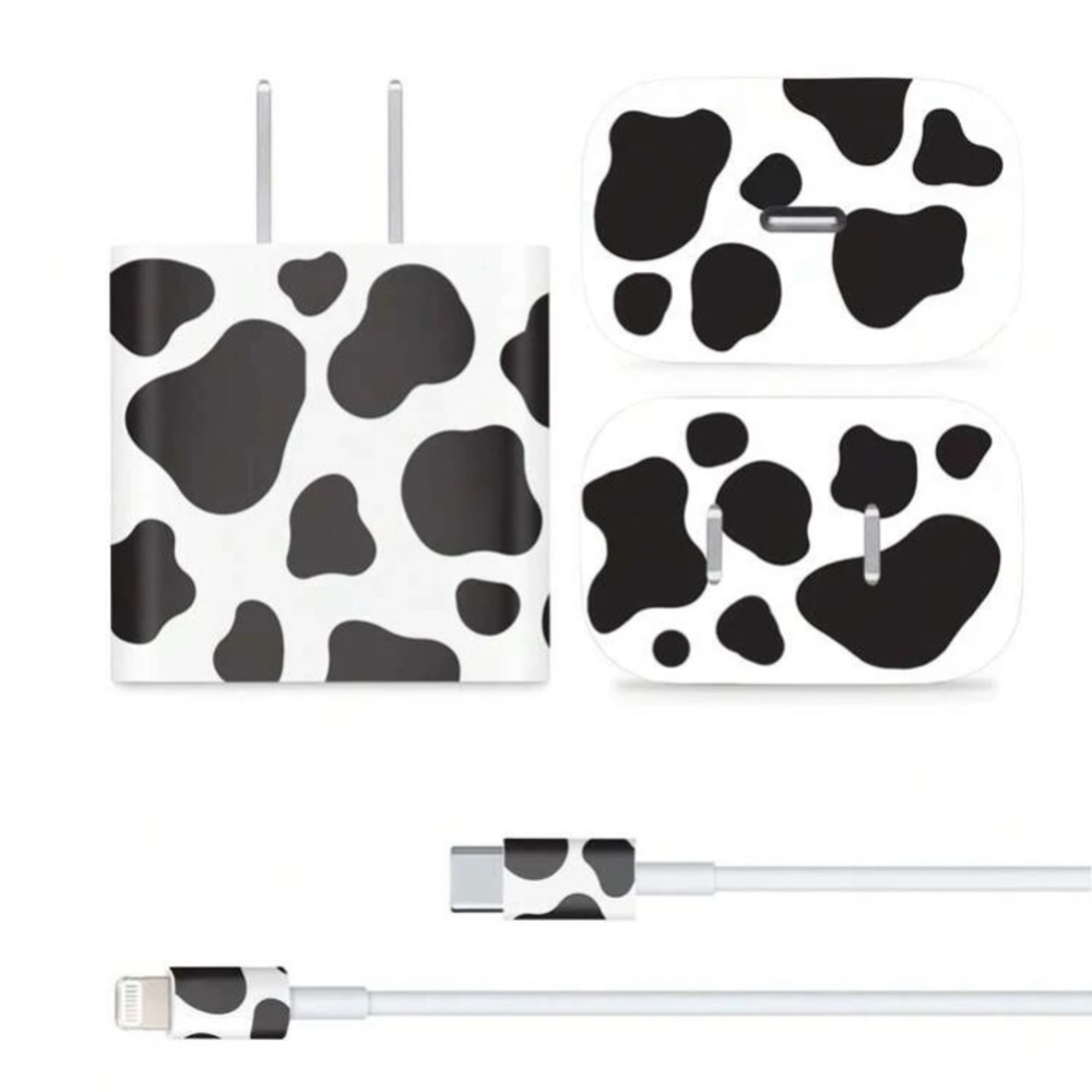 Cow Pattern Data Cable & Charger Head Sticker - Picture 3 of 8